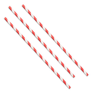 Green Planet Bottle Straws - Red Stripe 267x6mm/10.5"