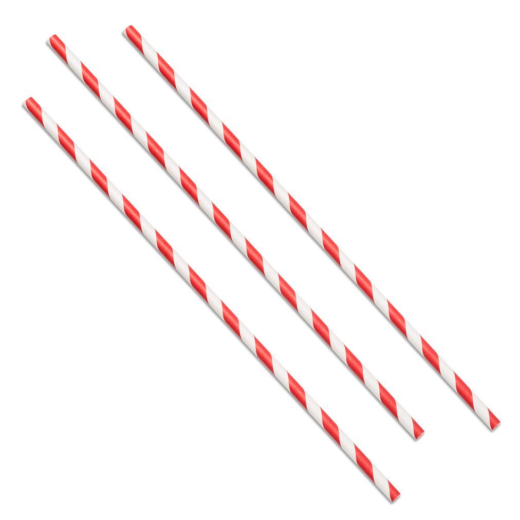 Green Planet Bottle Straws - Red Stripe 267x6mm/10.5