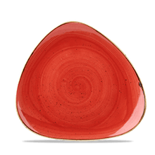 Load image into Gallery viewer, Churchill Stonecast Berry Red Triangle Plate
