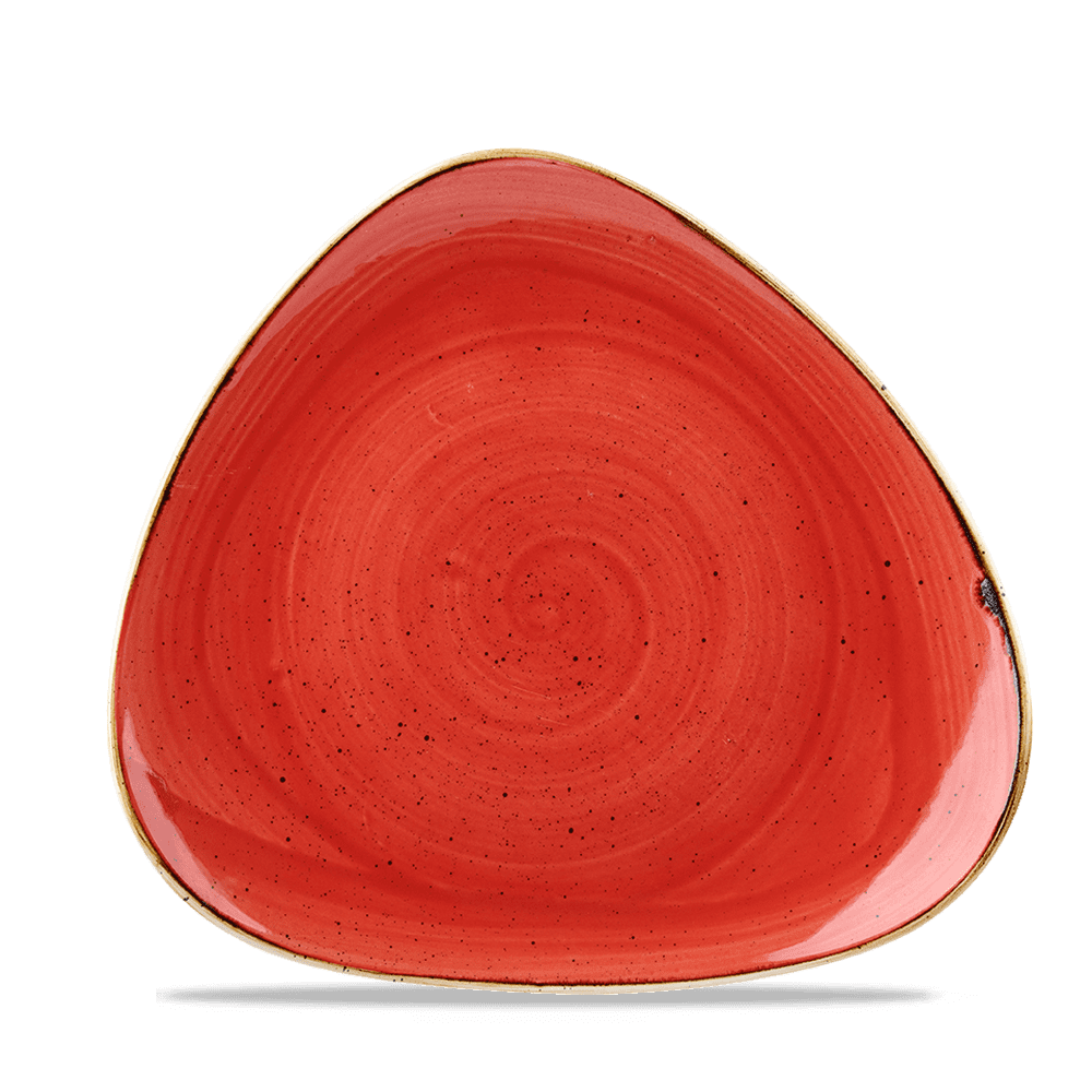 Churchill Stonecast Berry Red Triangle Plate