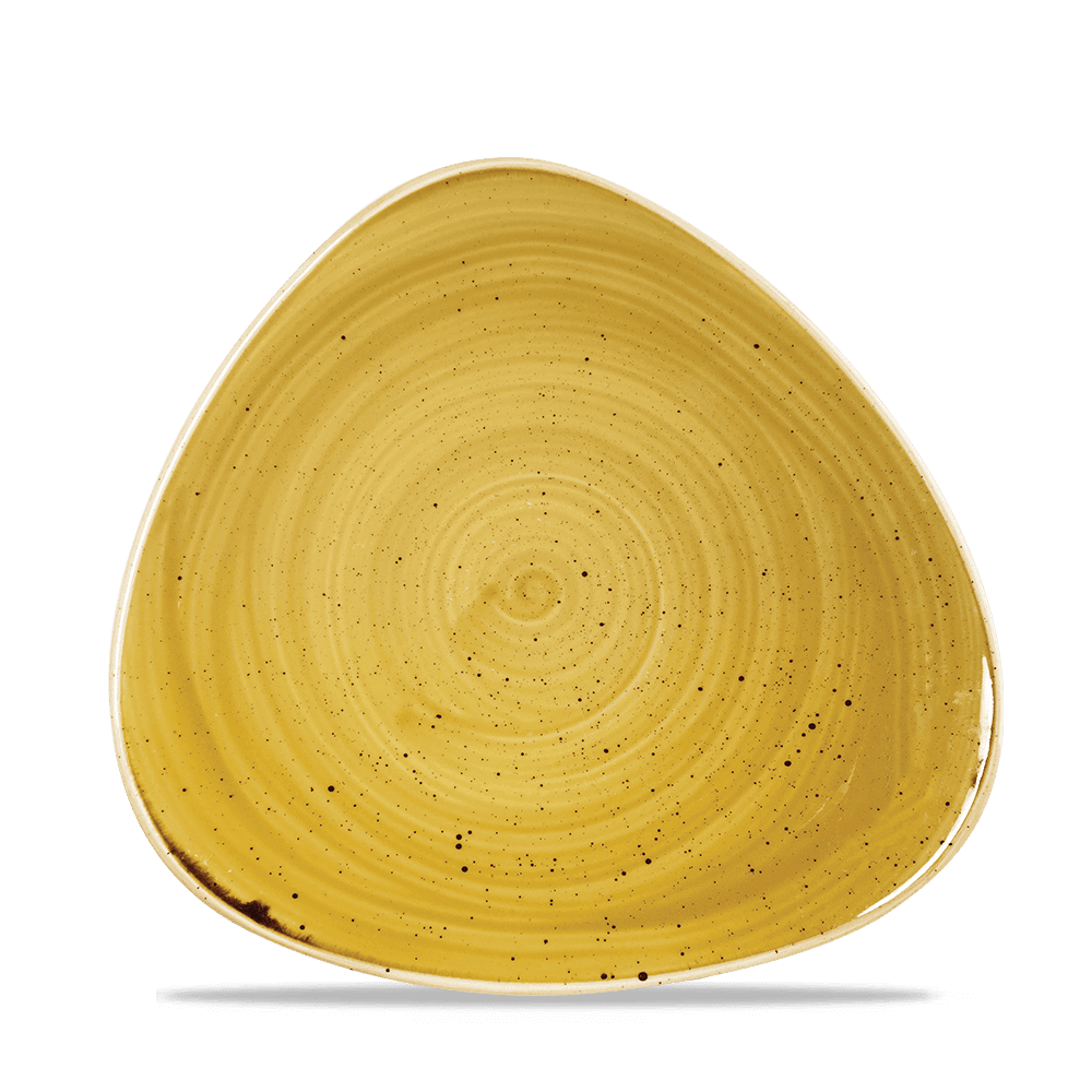 Churchill Stonecast Mustard Triangle Plate