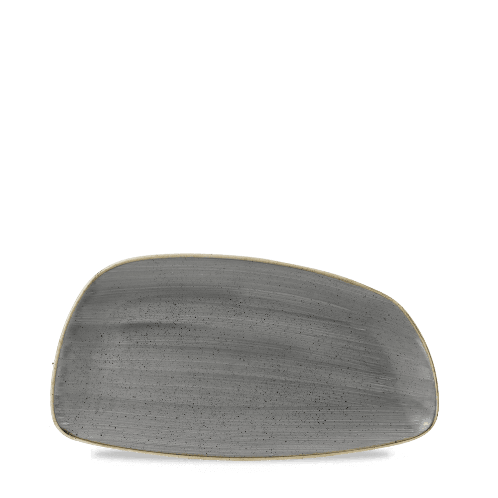 Churchill Stonecast Peppercorn Grey Geo Chefs Plate 30x15.5cm (12)