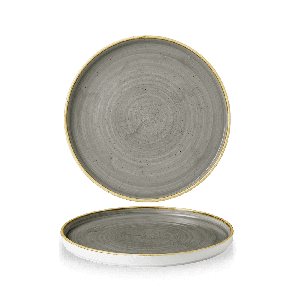 Churchill Stonecast Peppercorn Grey Walled Chefs Plate 21cm (6)