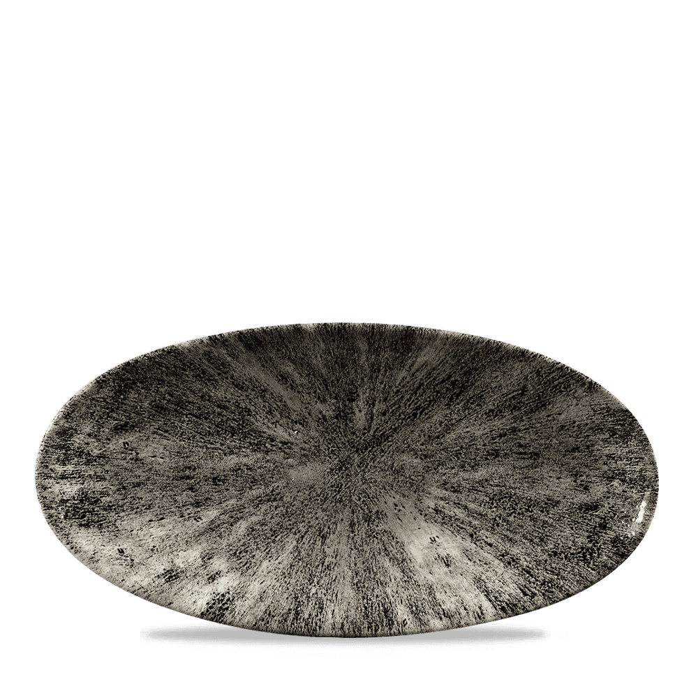 Churchill Studio Prints Stone Chefs Oval Plate Quartz Black 29.9cm (12)